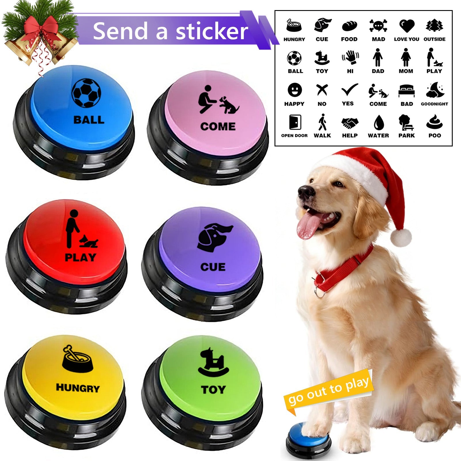 Pet training button