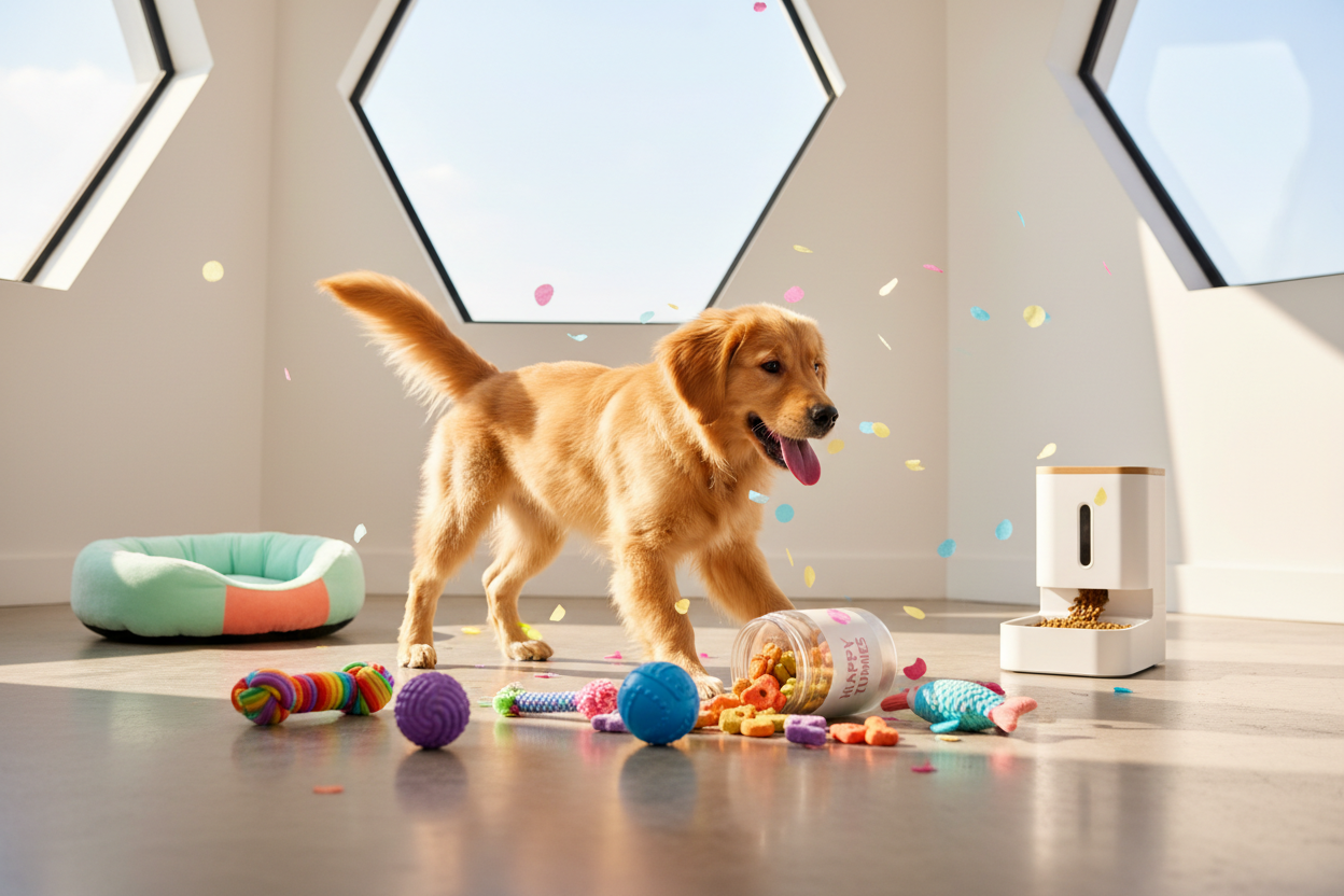 happy pet play with pet products, modern,popular, size:3645x2048